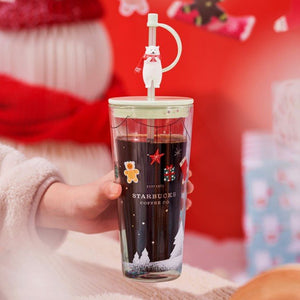 promotion Starbucks China 2022 Xmas-2nd-online Classic Glass Straw cup 20oz