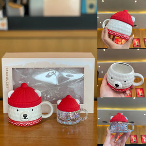 Starbucks China 2022 Xmas-2nd series bear shaped a pair of cups