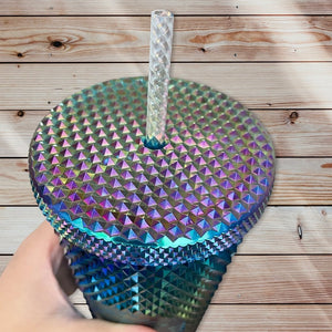 Starbucks China colorful oil slick 24oz studded straw cup