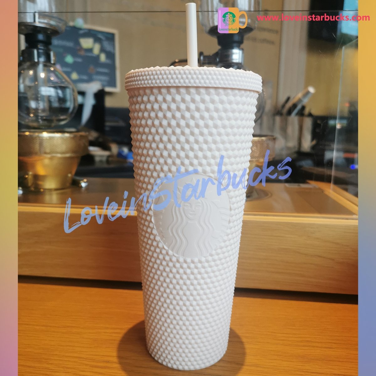 on sale Starbucks China Marble Classic White matte 24oz studded straw cups