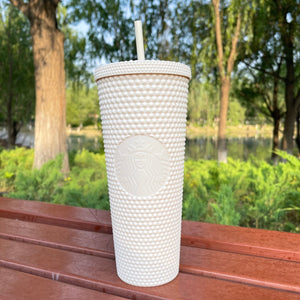 on sale Starbucks China Marble Classic White matte 24oz studded straw cups