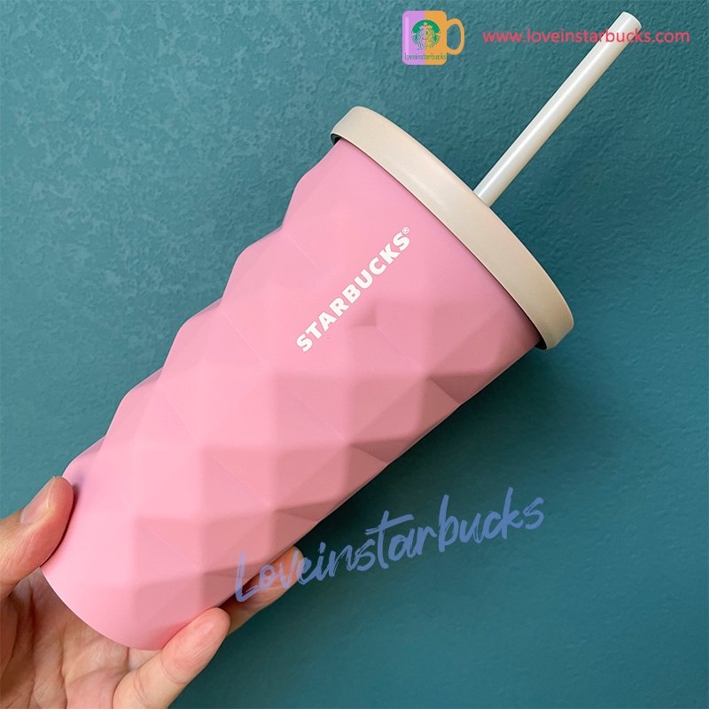 Starbucks China Pink Pineapple Stainless steel straw cup 16oz - loveinstarbucks