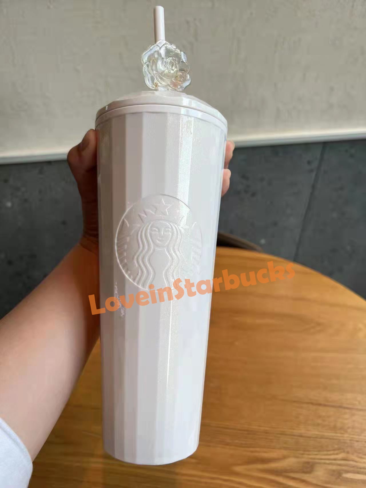 Starbucks China white Dome Straw cup 24oz