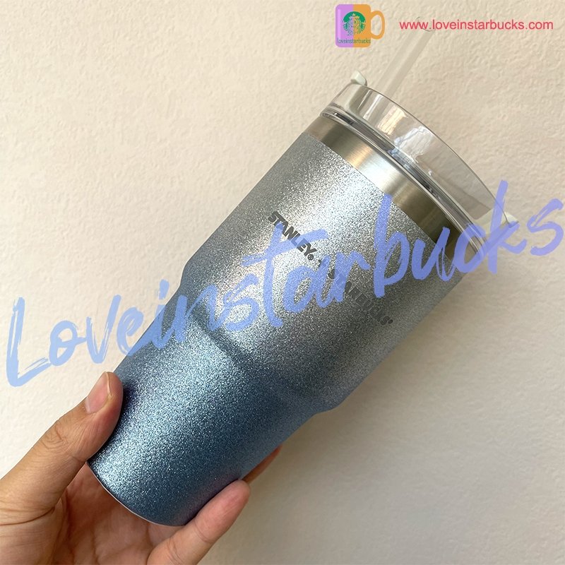 Starbucks Christmas Shining Gradient blue Stanley stainless steel cup