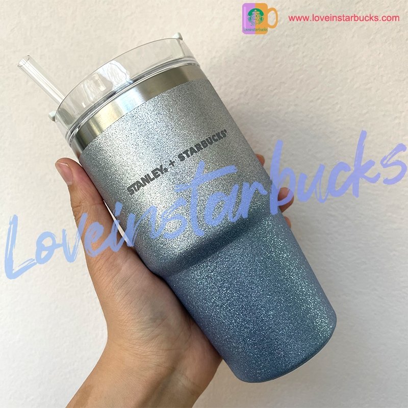 Starbucks Christmas Shining Gradient blue Stanley stainless steel cup