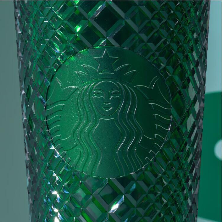 Starbucks Classic green jeweled straw cup 24oz