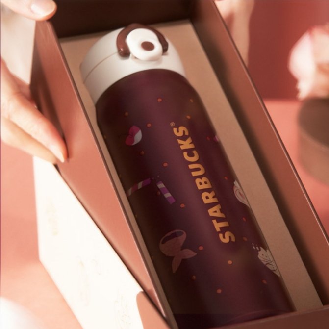 Starbucks cup China 2023 Valentine's Day online Thermos Chocolate cup 500ml