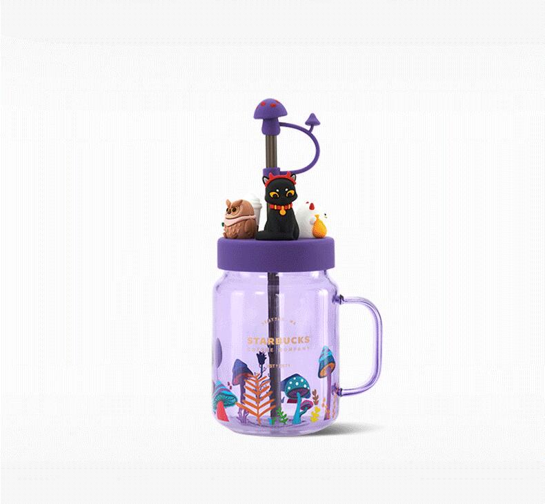 Starbucks China Halloween 525ml Night Elf Purple Mason Straw Cup with Lid