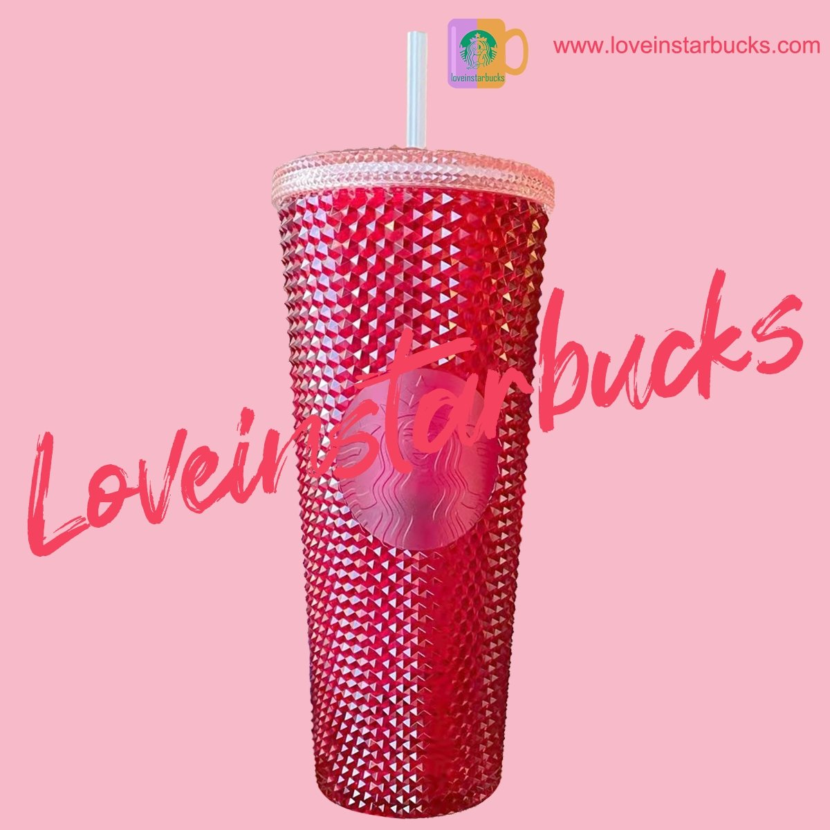 Starbucks Korea Holy bling Red Christmas slick 24oz studded straw cup