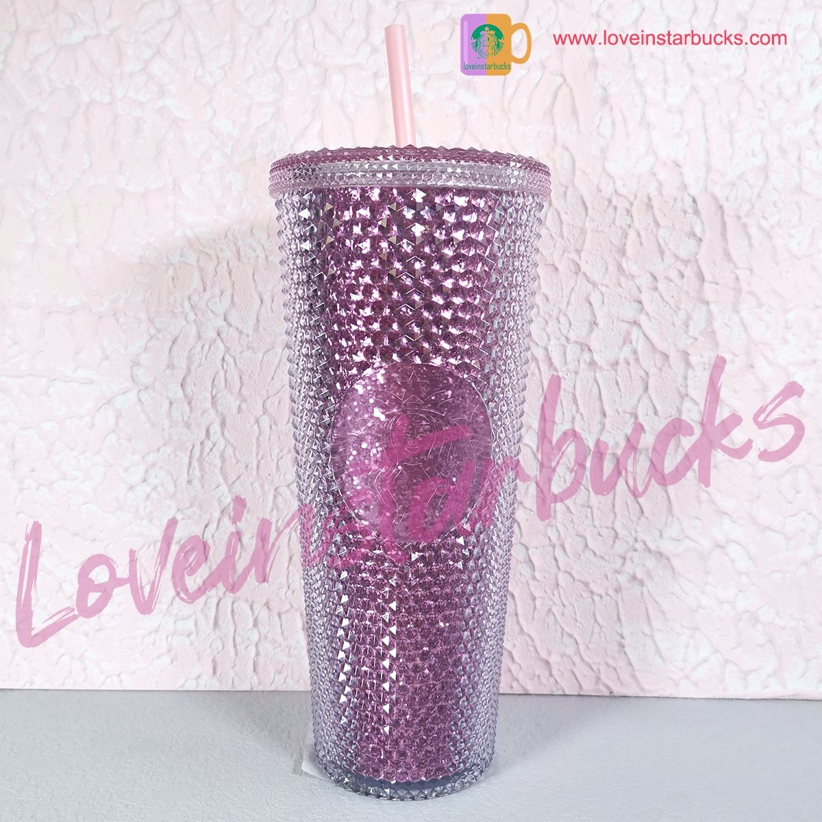 Starbucks Korea victory pink  bling 24oz studded