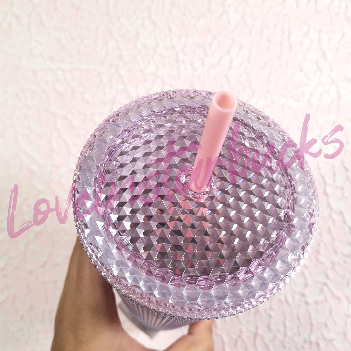 Starbucks Korea victory pink  bling 24oz studded