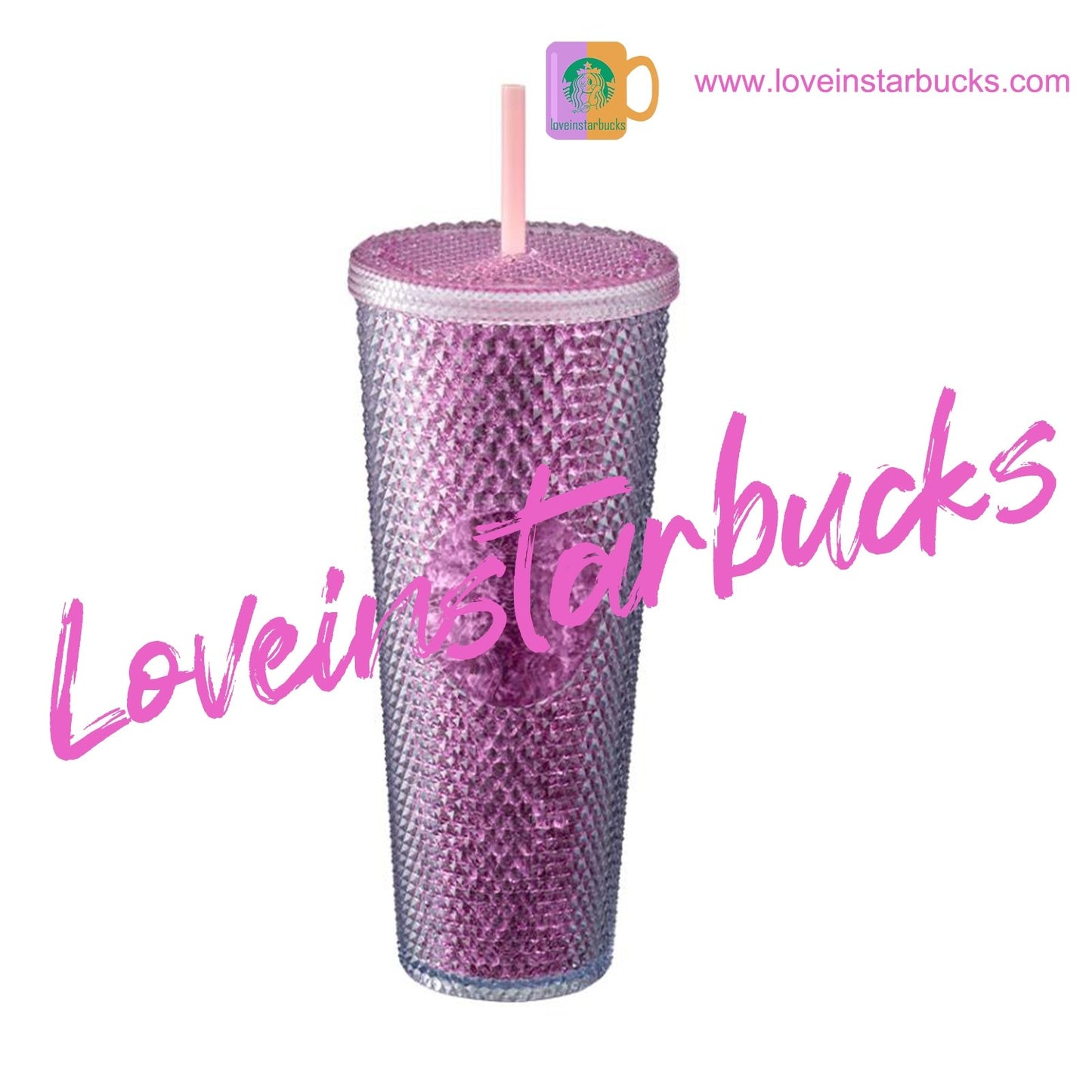 Starbucks Korea victory pink  bling 24oz studded