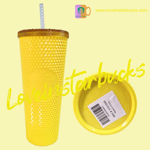 starbucks Taiwan bling yellow studded straw cup 24oz