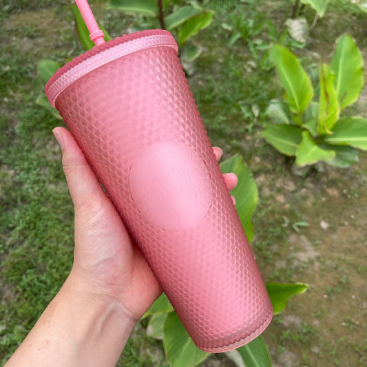 Starbucks Taiwan soft touch pink Studded 24oz cold cup