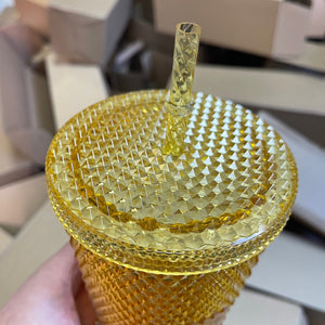 Starbucks Taiwan studded Gold / bling  Black / Grey cold cup 24oz