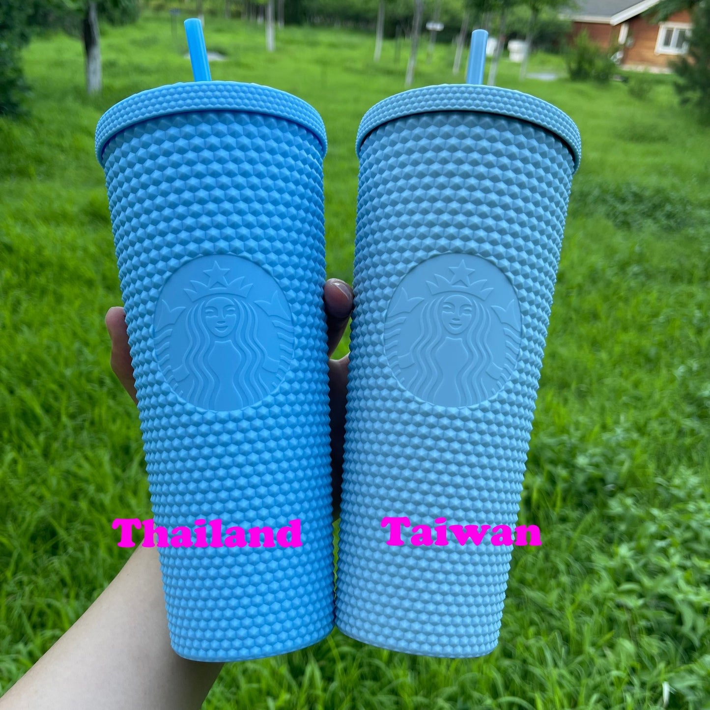 Starbucks Thailand sky blue Studded 24oz cold cup