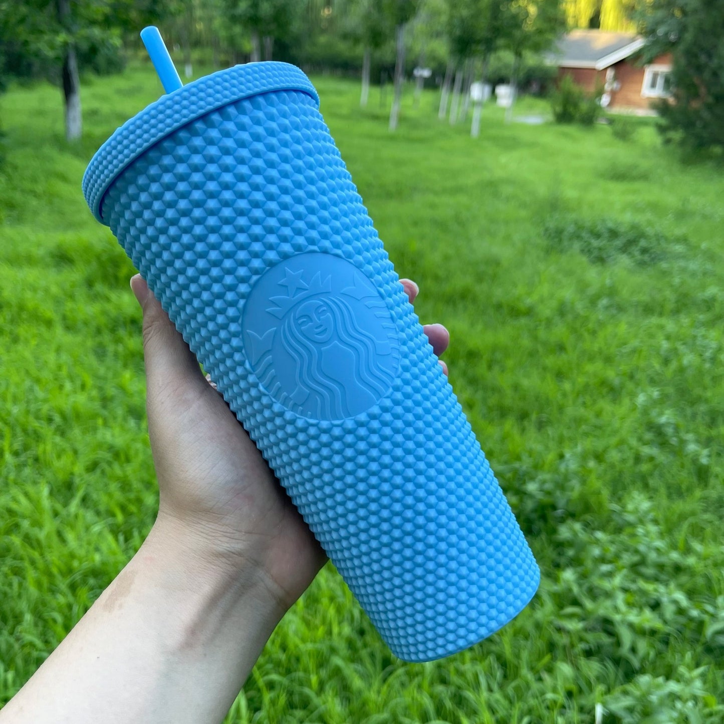 Starbucks Thailand sky blue Studded 24oz cold cup