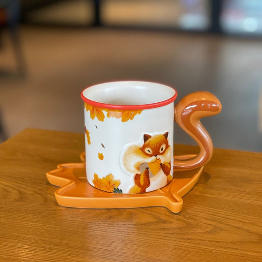 Starbucks warm autumn afterglow Squirrel Leaf mug 360ml