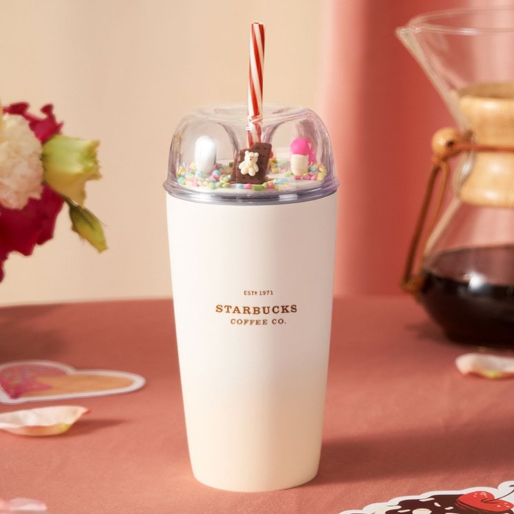 StarbucksChina 2023 Valentine's Day online sweet dessert SS cup 473ml - loveinstarbucks